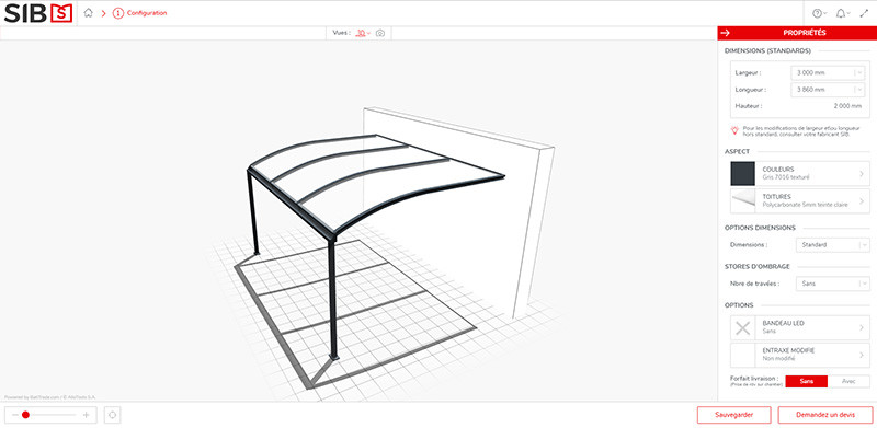 configurateur carport alu sib