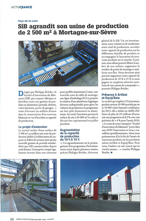 Verre et Protections - SIB agrandit son usine de production