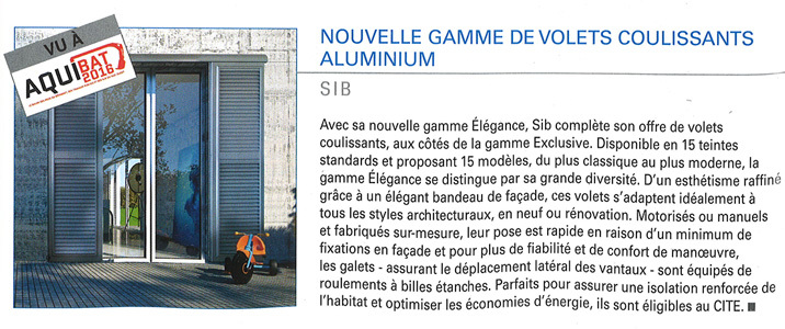 volets coulissants aluminium SIB