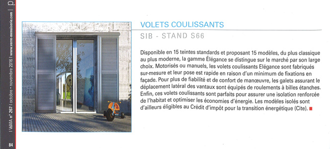 Volets coulissants SIB