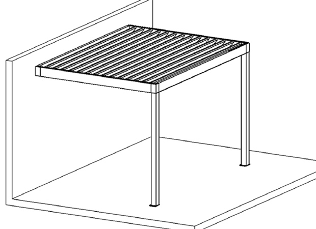 Pergola Optimo adossée à un mur