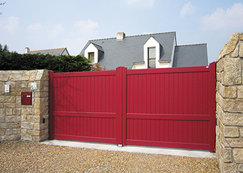 Portail battant alu rouge aluminium classique