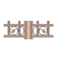 Décor rond coupé et feuille d'automne décorative