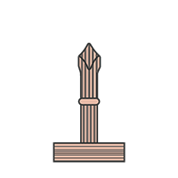 Décor tube simple avec fer de lance