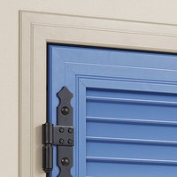 Coupe d’angle volet et précadre coloris beige